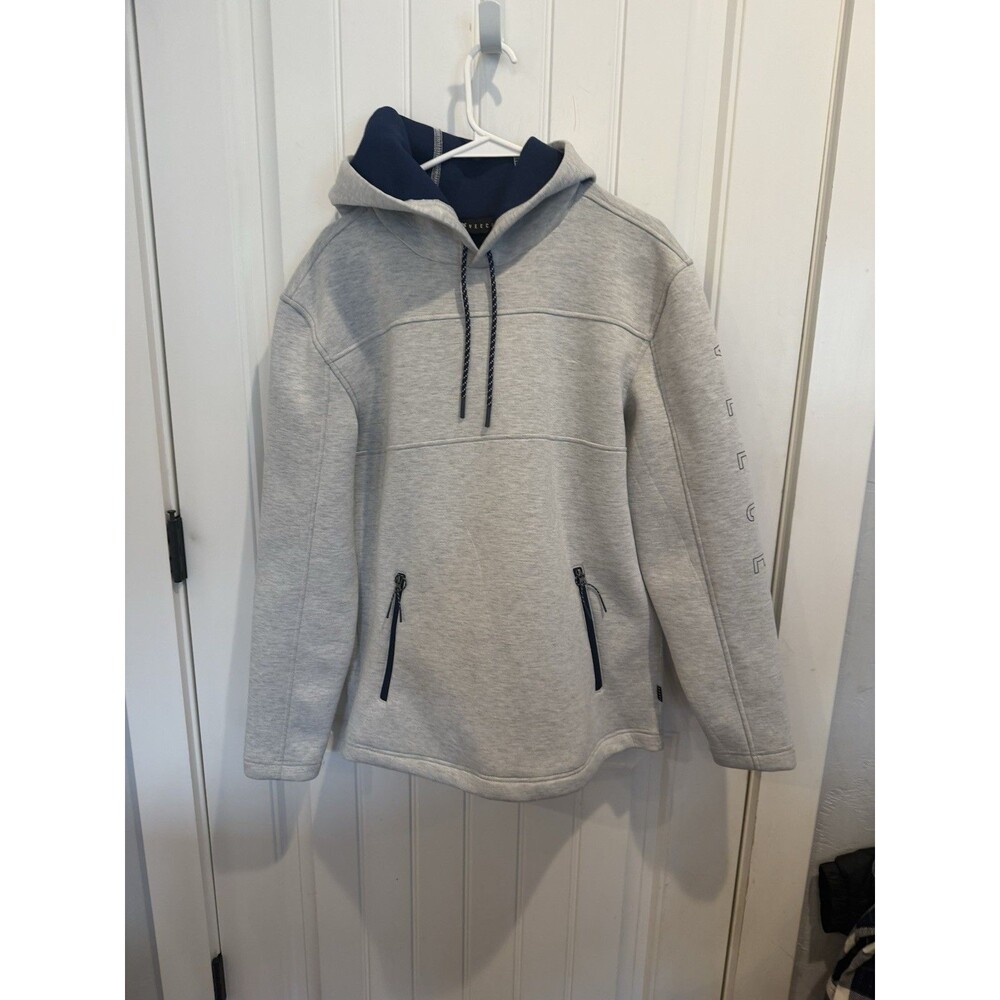 VEECE Men’s Medium Gray Performance Hoodie Pullover Zip Pocket Stretch Sweatshir